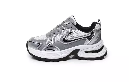 Кроссовки женские толстые низкие серый Pooq