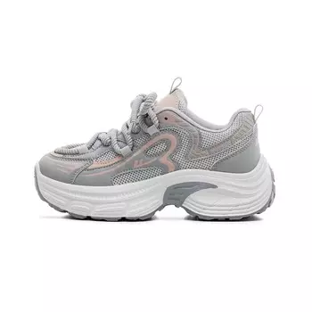 Кроссовки женские толстые низкие серый/розовый Warrior