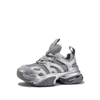 Кроссовки женские толстые низкие серый Selaiya