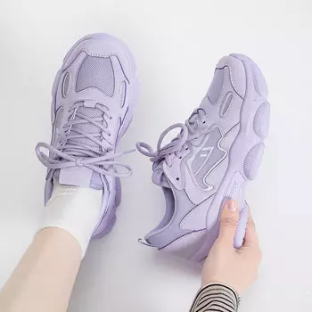 Кроссовки женские толстые низкие серый Warrior