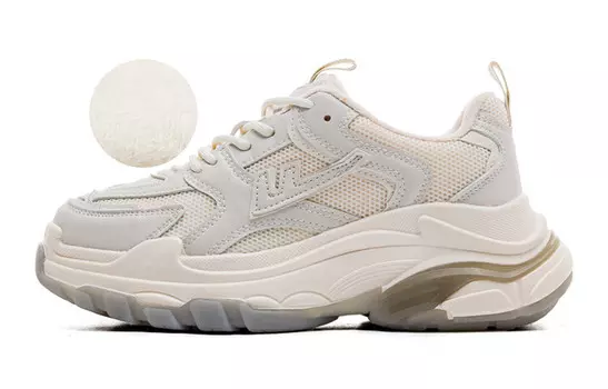 Кроссовки женские толстые низкие серый Warrior