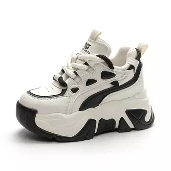 Кроссовки женские толстые низкие Shangjinni, цвет Milk Coffee