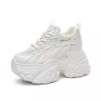 Кроссовки женские толстые низкие Shoe Cabinet Floral Language, бежевый