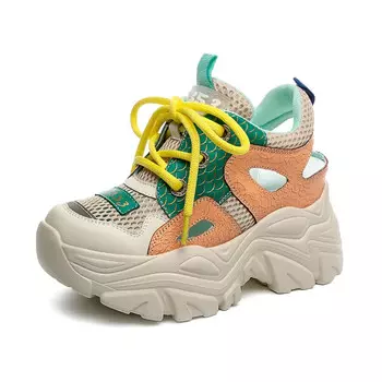 Кроссовки женские толстые низкие Shoe Cabinet Floral Language, белый