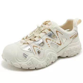 Кроссовки женские толстые низкие Shoe Cabinet Floral Language, бежевый