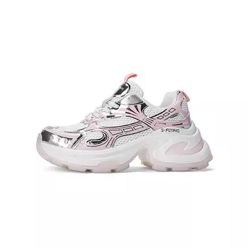 Кроссовки женские толстые низкие Snow Flying, розовый