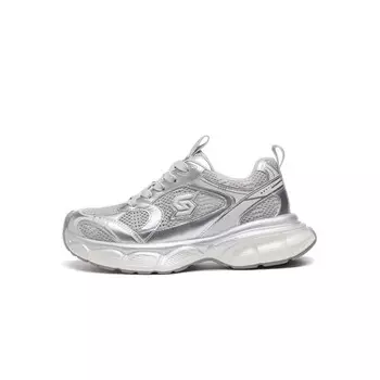 Кроссовки женские толстые низкие St&Sat, серебряный