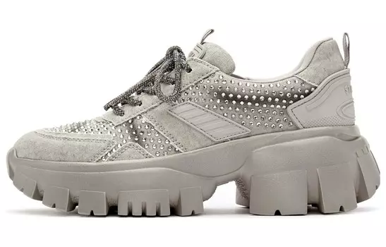 Кроссовки женские толстые низкие Staccato, черный