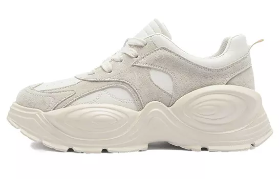 Кроссовки женские толстые низкие светло-хаки Semir