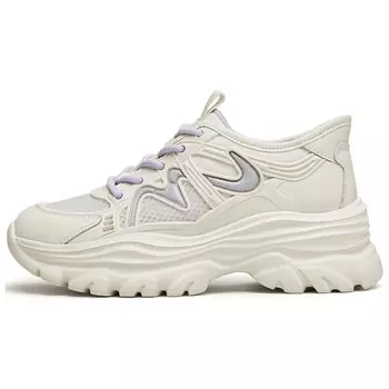 Кроссовки женские толстые низкие Teenmix, бежевый/розовый