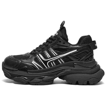 Кроссовки женские толстые низкие Teenmix, черный