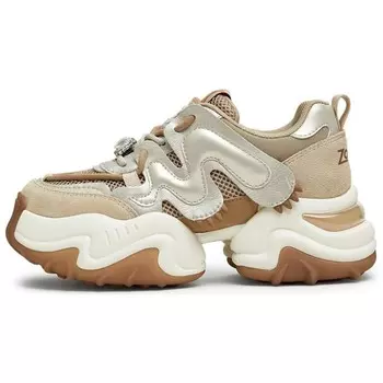 Кроссовки женские толстые низкие Teenmix, цвет Champagne Gold