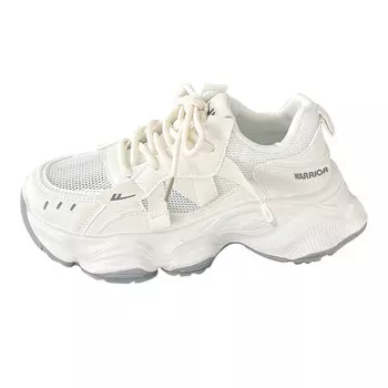 Кроссовки женские толстые низкие Warrior, бежевый/розовый