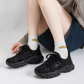 Кроссовки женские толстые низкие Warrior, черный