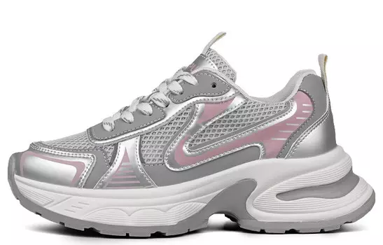 Кроссовки женские толстые низкие Wenpu, розовый