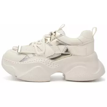 Кроссовки женские толстые низкие Westlink, бежевый/серебряный