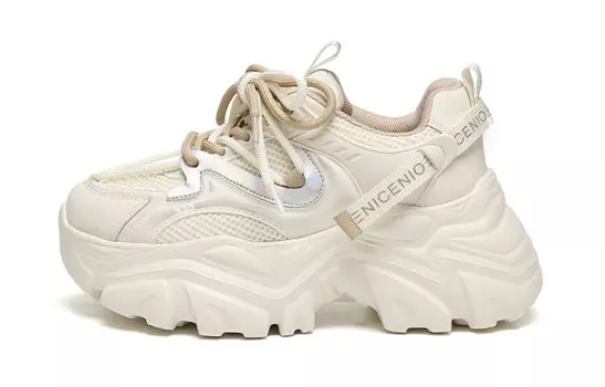 Кроссовки женские толстые низкие Woos Bobo, зеленый