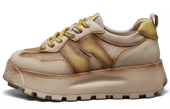 Кроссовки женские толстые низкие Yearcon, хаки/зеленый