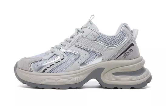 Кроссовки женские толстые низкие Yearcon, серебряный