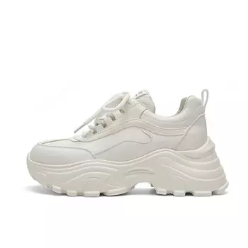Кроссовки женские толстые с низким верхом, белый Pt'Son