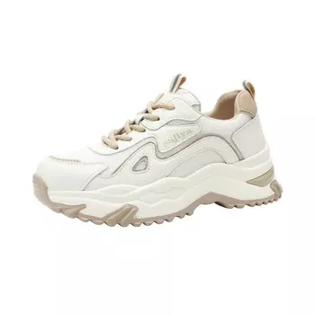 Кроссовки женские толстые с низким верхом, белый/бежевый Safiya