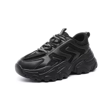 Кроссовки женские толстые с низким верхом None Daphne, черный