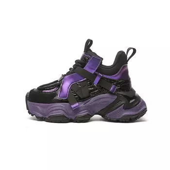 Кроссовки женские толстые средней высоты Jin Baichuan, фиолетовый