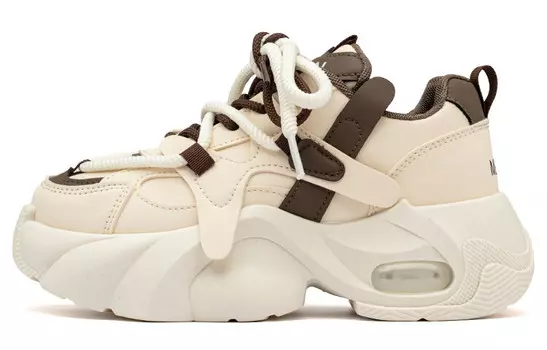 Кроссовки женские толстые средней высоты Mexican, белый/коричневый