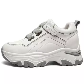 Кроссовки женские толстые средней высоты Mulinsen, бежевый/серый