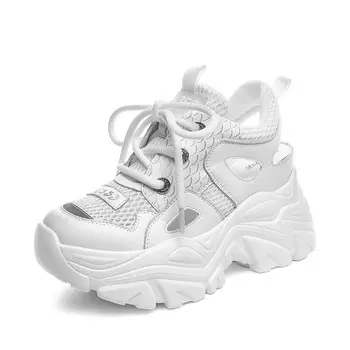 Кроссовки женские толстые средней высоты Shangjinni, белый