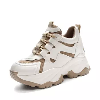 Кроссовки женские толстые средней высоты Shangjinni, цвет Coffee