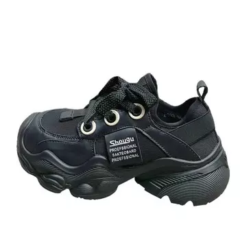 Кроссовки женские толстые средней высоты Shougu, черный