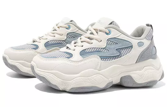 Кроссовки женские толстые средней высоты Tuopin, бежевый/серый/синий