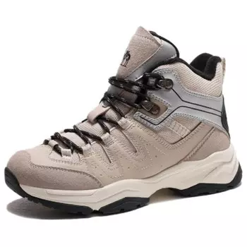 Кроссовки женские треккинговые Hiking / Trekking Shoes Women's High-Top Camel, бежевый/черный/серебряный