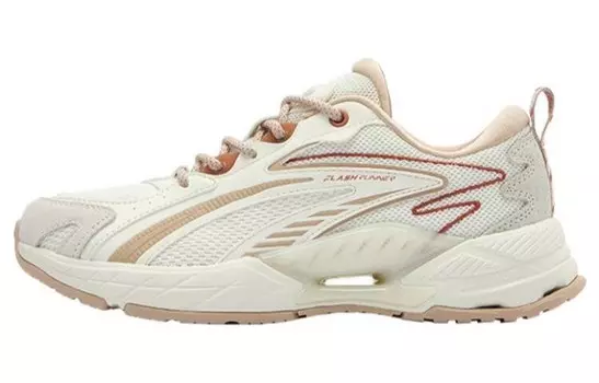 Кроссовки женские VIA9000 с низким верхом, белые/коричневые Qiaodan