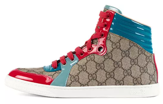 Кроссовки женские высокие Gucci, синий / красный