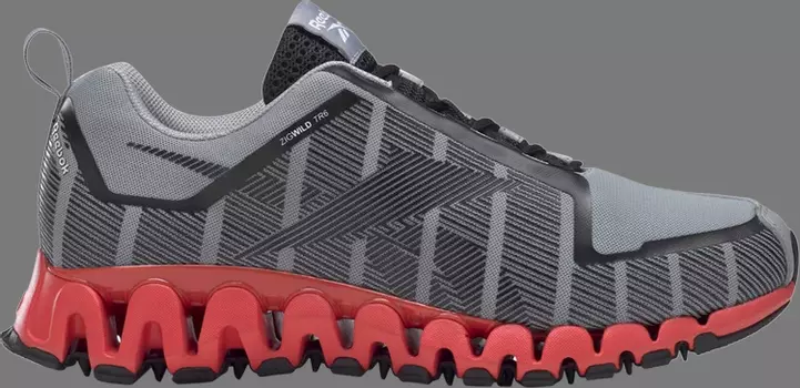 Кроссовки zigwild trail 6 'grey dynamic red' Reebok, серый