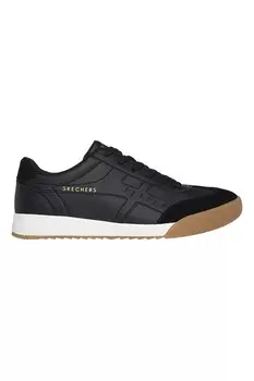 Кроссовки Zinger из экокожи с замшей Skechers, черный