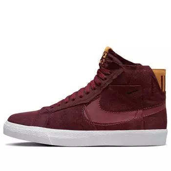 Кроссовки zoom blazer mid premium sb 'maroon patchwork' Nike, бордовый