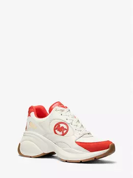 Кроссовки Zuma из двухцветной кожи и замши Michael Kors, красный