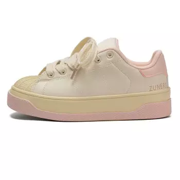 Кроссовки Zun'er Skateboarding Shoes Women's Low-top, белый/красный