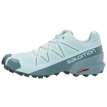Кроссовые походные ботинки женские с низким верхом синего цвета Salomon