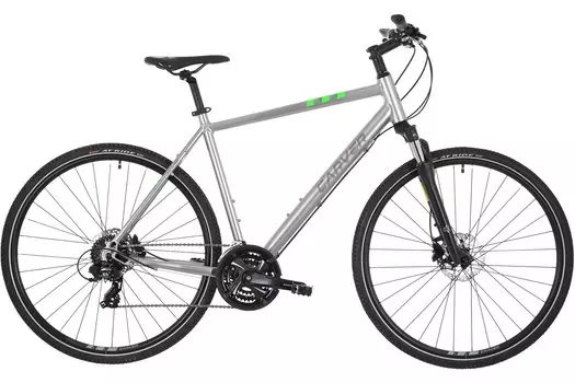 Кроссовый велосипед Carver Cinos 110 - 28 дюймов - Diamant - 2024, цвет Grau|midgrey anthracite neongreen