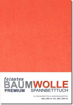 Кровать с пружинным матрасом, простыня из хлопкового джерси, кровать с пружинным матрасом, оранжевый Markenhersteller