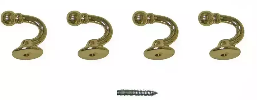 Крючки для галстука Indeko "Туры, круглые", (набор, 4 шт.) 3 см, цвет messingfarben/antik