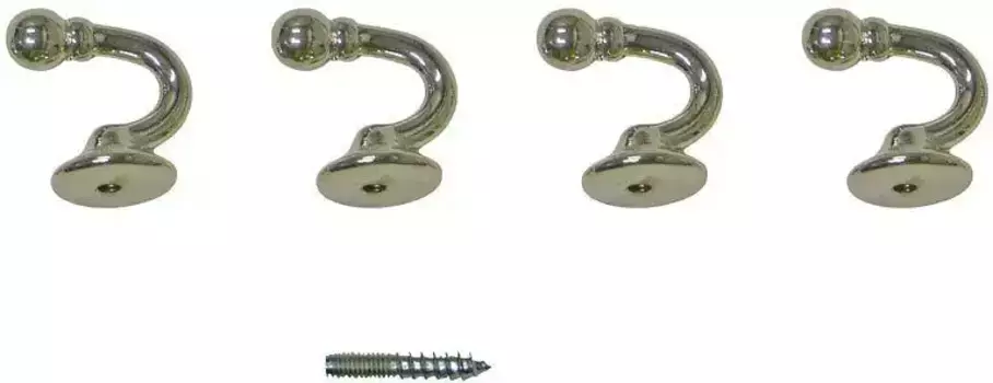 Крючки для галстука Indeko "Туры, круглые", (набор, 4 шт.) 3 см, цвет nickelfarben/glanz