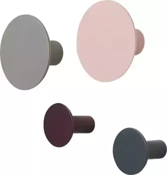 Крючки для одежды BLOMUS "PONTO", (набор, 4 шт.) 8,5х8,5х4,5 см, цвет mehrfarbig (elephant skin, rose dust, winetasting, gunmetal)