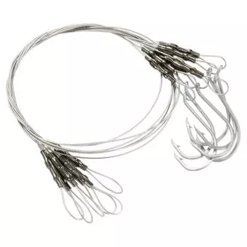 Крючок Trace Resifight SW 7 одинарный 1/0 18 кг 40 см CAPERLAN, светло-серый олово