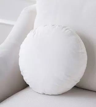 Круглая декоративная подушка из смеси перьев Plankroad Home Decor, белый