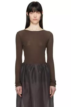 Круглая футболка Amomento, коричневый